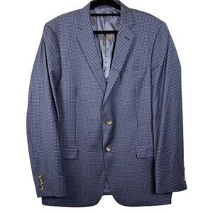 Hart Schaffner Marx‎ Chicago Classic Fit Blazer Sport Coat Blue Check Size 46L